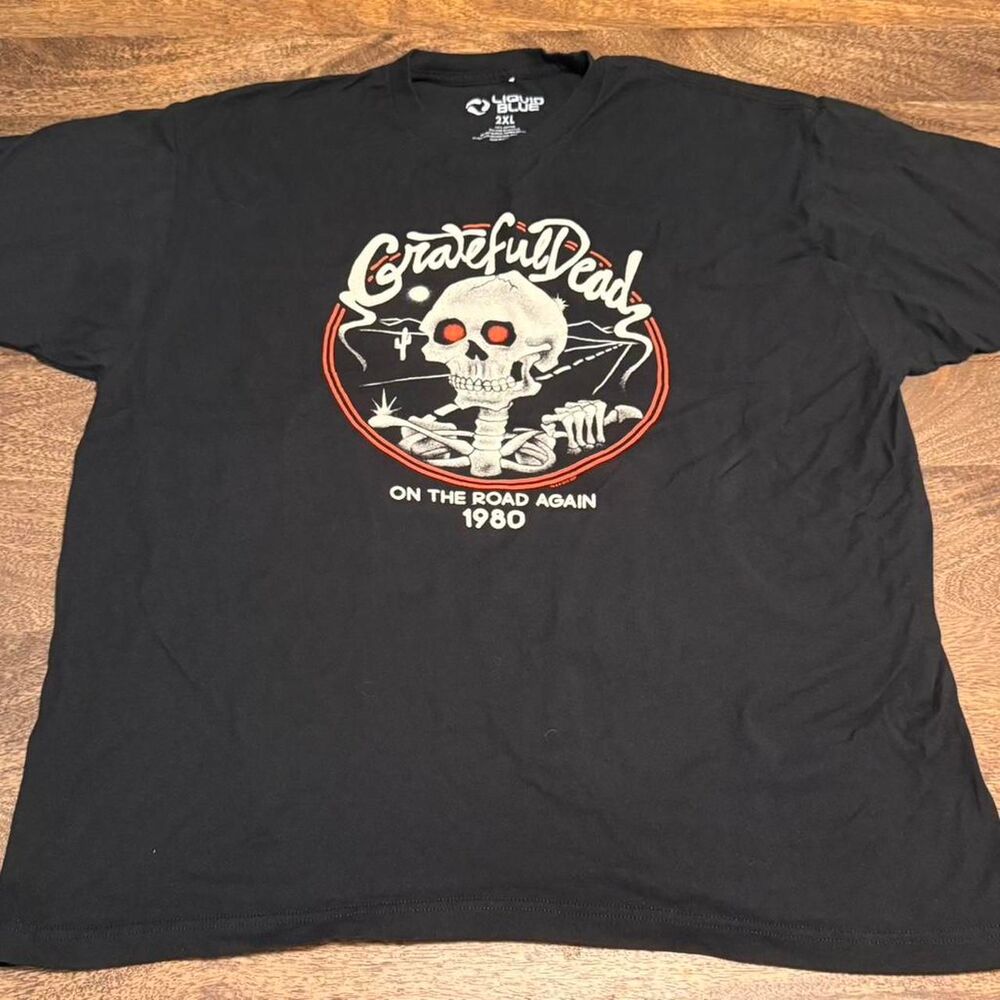 Liquid-blue Men's Black T-shirt